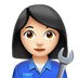 Bagaimana Woman Mechanic: Light Skin Tone emoji terlihat di Apple.