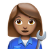 Bagaimana Woman Mechanic: Medium Skin Tone emoji terlihat di Apple.