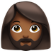 Bagaimana Woman: Medium-Dark Skin Tone, Beard emoji terlihat di Apple.