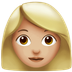 Jak wygląda emoji Kobieta: karnacja średnio jasna w Apple.