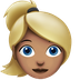 Jak wygląda emoji Blondynka: karnacja średnia w Apple.