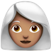 Bagaimana Woman: Medium Skin Tone, White Hair emoji terlihat di Apple.