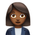 Bagaimana emoji Pekerja pejabat wanita: ton kulit sederhana gelap kelihatan di Apple.