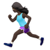 Bagaimana Woman Running: Dark Skin Tone emoji terlihat di Apple.