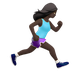 Bagaimana Woman Running Facing Right: Dark Skin Tone emoji terlihat di Apple.