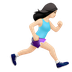 Bagaimana Woman Running Facing Right: Light Skin Tone emoji terlihat di Apple.