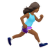 Bagaimana Woman Running Facing Right: Medium-Dark Skin Tone emoji terlihat di Apple.