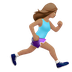 Bagaimana Woman Running Facing Right: Medium Skin Tone emoji terlihat di Apple.