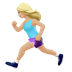 Bagaimana Woman Running: Medium-Light Skin Tone emoji terlihat di Apple.