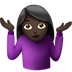 Bagaimana Woman Shrugging: Dark Skin Tone emoji terlihat di Apple.