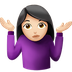 Bagaimana emoji Perempuan mengangkat bahu: ton kulit cerah kelihatan di Apple.