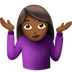 Bagaimana Woman Shrugging: Medium-Dark Skin Tone emoji terlihat di Apple.