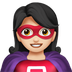 Bagaimana emoji Adi wira wanita: ton kulit cerah kelihatan di Apple.