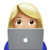 Bagaimana Woman Technologist: Medium-Light Skin Tone emoji terlihat di Apple.