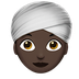 Bagaimana emoji Wanita berserban: ton kulit gelap kelihatan di Apple.