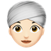 Bagaimana Woman Wearing Turban: Light Skin Tone emoji terlihat di Apple.