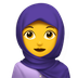 Bagaimana Woman with Headscarf emoji terlihat di Apple.