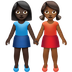 Bagaimana Women Holding Hands: Dark Skin Tone, Medium-Dark Skin Tone emoji terlihat di Apple.