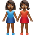 Bagaimana Women Holding Hands: Medium-Dark Skin Tone emoji terlihat di Apple.