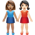 Bagaimana Women Holding Hands: Medium Skin Tone, Light Skin Tone emoji terlihat di Apple.