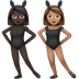 Wie Frauen mit Hasenohren: dunkle Hautfarbe, mittlere Hautfarbe Emoji auf Apple aussieht.