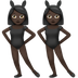 Wie Frauen mit Hasenohren: dunkle Hautfarbe Emoji auf Apple aussieht.