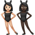 Wie Frauen mit Hasenohren: helle Hautfarbe, dunkle Hautfarbe Emoji auf Apple aussieht.