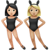 Wie Frauen mit Hasenohren: helle Hautfarbe, mittelhelle Hautfarbe Emoji auf Apple aussieht.