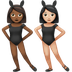 Wie Frauen mit Hasenohren: mitteldunkle Hautfarbe, helle Hautfarbe Emoji auf Apple aussieht.