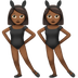 Wie Frauen mit Hasenohren: mitteldunkle Hautfarbe Emoji auf Apple aussieht.
