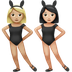 Wie Frauen mit Hasenohren: mittelhelle Hautfarbe, helle Hautfarbe Emoji auf Apple aussieht.