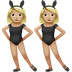 Wie Frauen mit Hasenohren: mittelhelle Hautfarbe Emoji auf Apple aussieht.