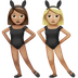 Wie Frauen mit Hasenohren: mittlere Hautfarbe, mittelhelle Hautfarbe Emoji auf Apple aussieht.