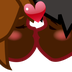 Bagaimana Kiss: Dark Skin Tone emoji terlihat di Emojidex.