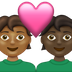 How Couple with Heart: Person, Person, Medium-Dark Skin Tone, Dark Skin Tone emoji looks on Emojipedia.