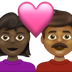 Bagaimana Couple with Heart: Woman, Man, Dark Skin Tone, Medium-Dark Skin Tone emoji terlihat di Emojipedia.