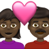 Bagaimana Couple with Heart: Woman, Man, Dark Skin Tone emoji terlihat di Emojipedia.