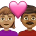 Bagaimana Couple with Heart: Woman, Man, Medium Skin Tone, Medium-Dark Skin Tone emoji terlihat di Emojipedia.