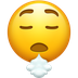 Hoe Gezicht dat uitademt emoji eruit ziet op Emojipedia.