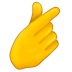 How Hand with Index Finger and Thumb Crossed emoji looks on Emojipedia.