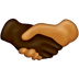 Bagaimana Handshake: Dark Skin Tone, Medium Skin Tone emoji terlihat di Emojipedia.