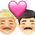 Bagaimana Kiss: Man, Man, Medium-Light Skin Tone, Light Skin Tone emoji terlihat di Emojipedia.