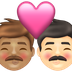 Bagaimana Kiss: Man, Man, Medium Skin Tone, Light Skin Tone emoji terlihat di Emojipedia.