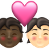 How Kiss: Person, Person, Dark Skin Tone, Light Skin Tone emoji looks on Emojipedia.