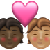 How Kiss: Person, Person, Dark Skin Tone, Medium Skin Tone emoji looks on Emojipedia.