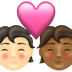 How Kiss: Person, Person, Light Skin Tone, Medium-Dark Skin Tone emoji looks on Emojipedia.