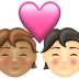 Bagaimana Kiss: Person, Person, Medium Skin Tone, Light Skin Tone emoji terlihat di Emojipedia.