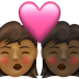 2人でキス: 女性 女性 やや濃い肌色 濃い肌色の絵文字がEmojipediaでどのように見えるか。