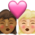 Bagaimana Kiss: Woman, Woman, Medium-Dark Skin Tone, Medium-Light Skin Tone emoji terlihat di Emojipedia.