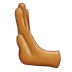 How Leftwards Pushing Hand: Medium Skin Tone emoji looks on Emojipedia.